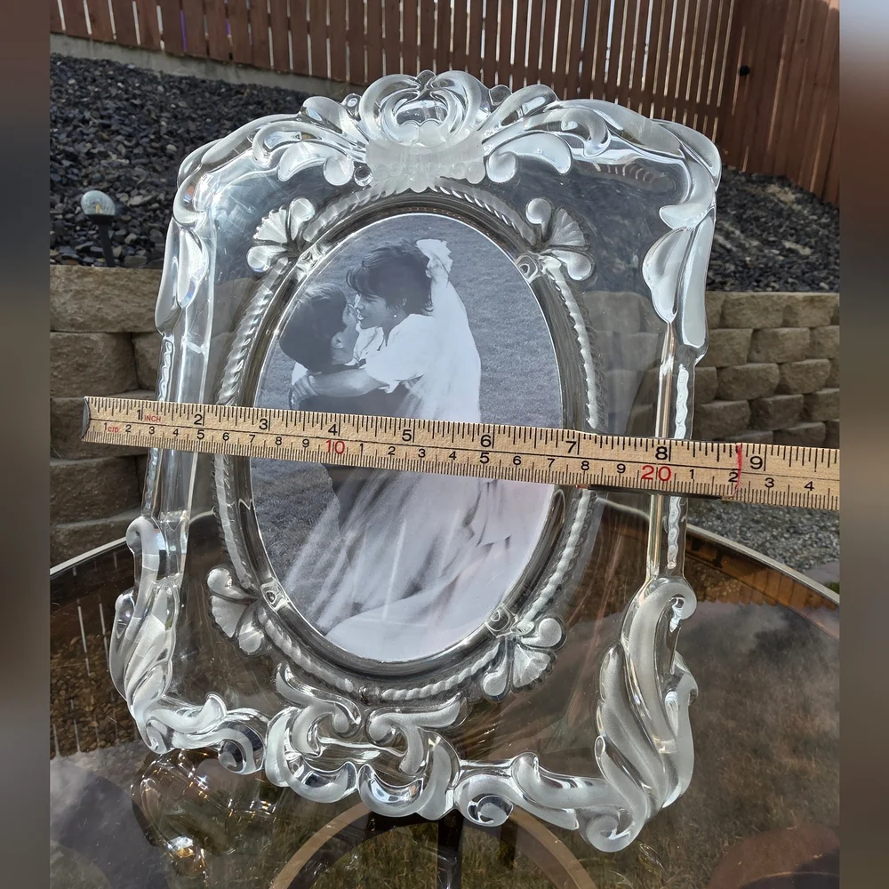 Vtg Mikasa Princess Ornate Clear Glass Picture Frame With Original Box!